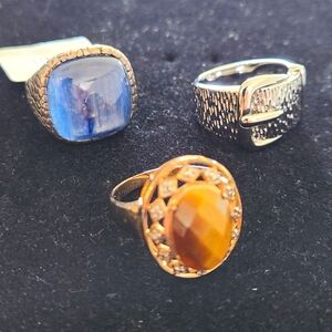 Huge Sale! Tiger Eye, Blue Kyanite And Buckle Ring Bundle! All Size 10